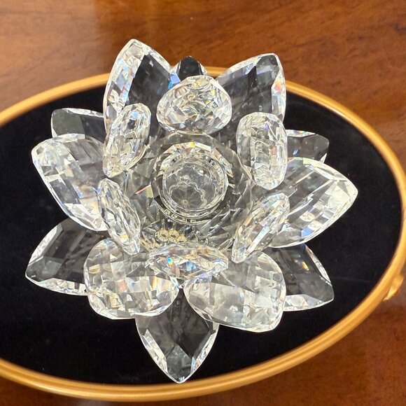Swarovski Crystal Water Lily Figurine Tea Light Holder MIB & COA - Picture 5 of 16